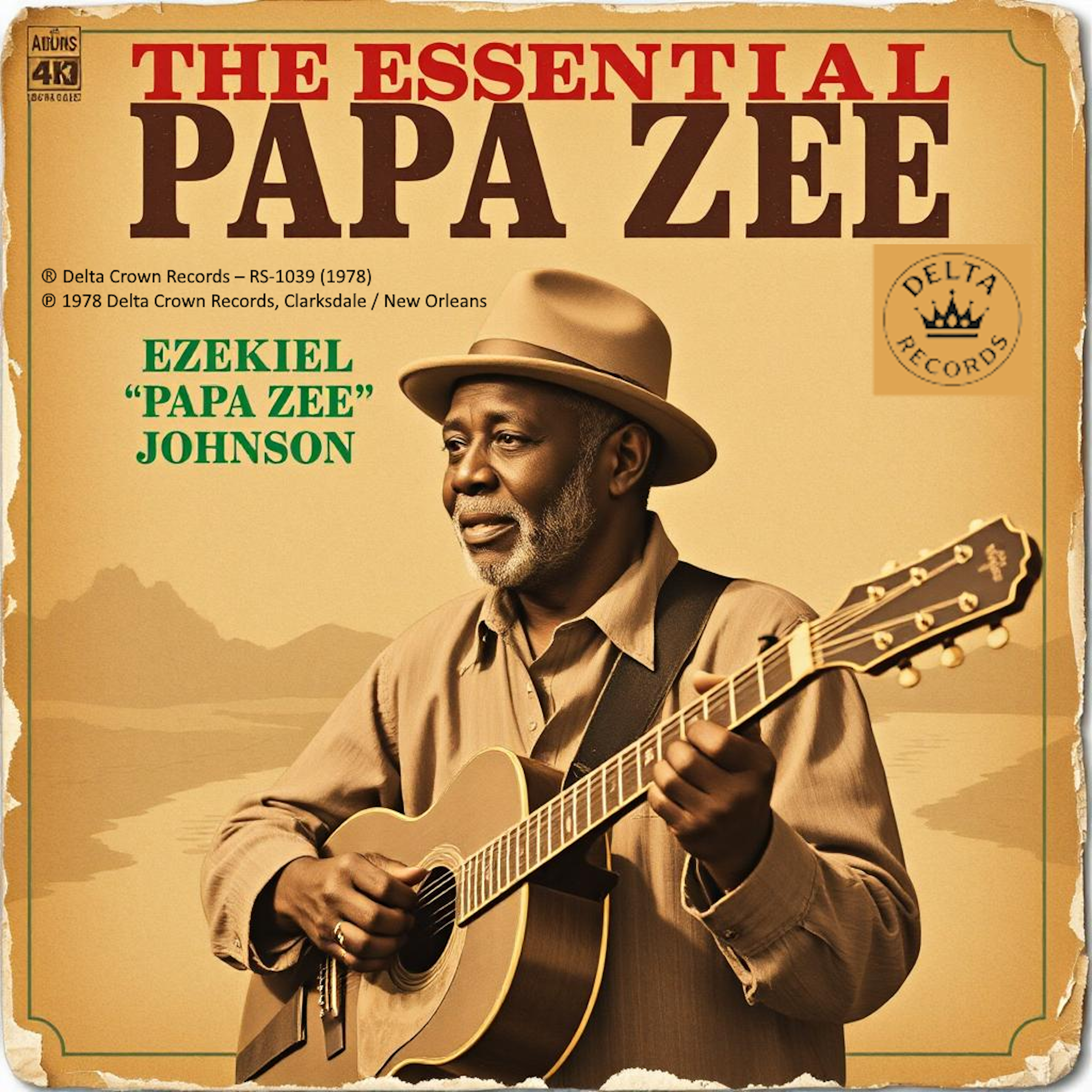 This is the only copy of Papa Zee's album cover known to have survived the warehouse fire and flood. Only the front of the cover was found.